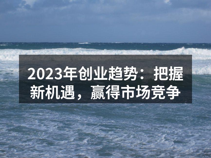 2023年创业趋势：把握新机遇，赢得市场竞争
